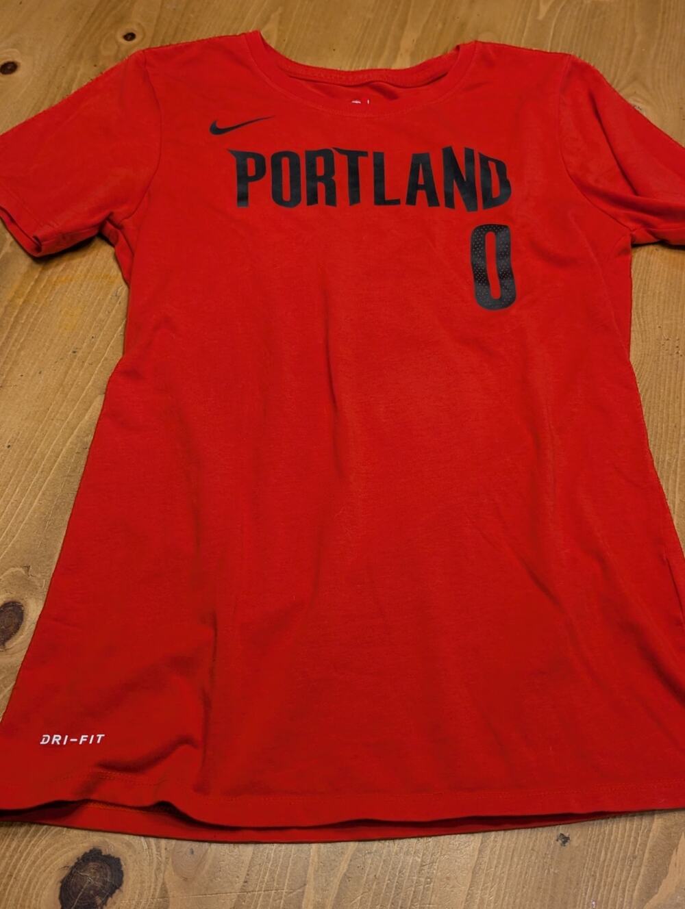 Nike, Portland Trail Blazers, Lillard, S/S Tee, Red/Black, Women's XS, NWOT